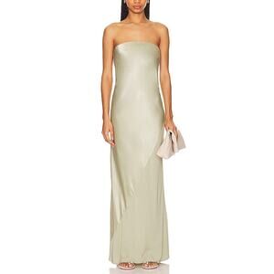 House Of Harlow 1960 'Kate' Green Satin Maxi Dress Size XS
